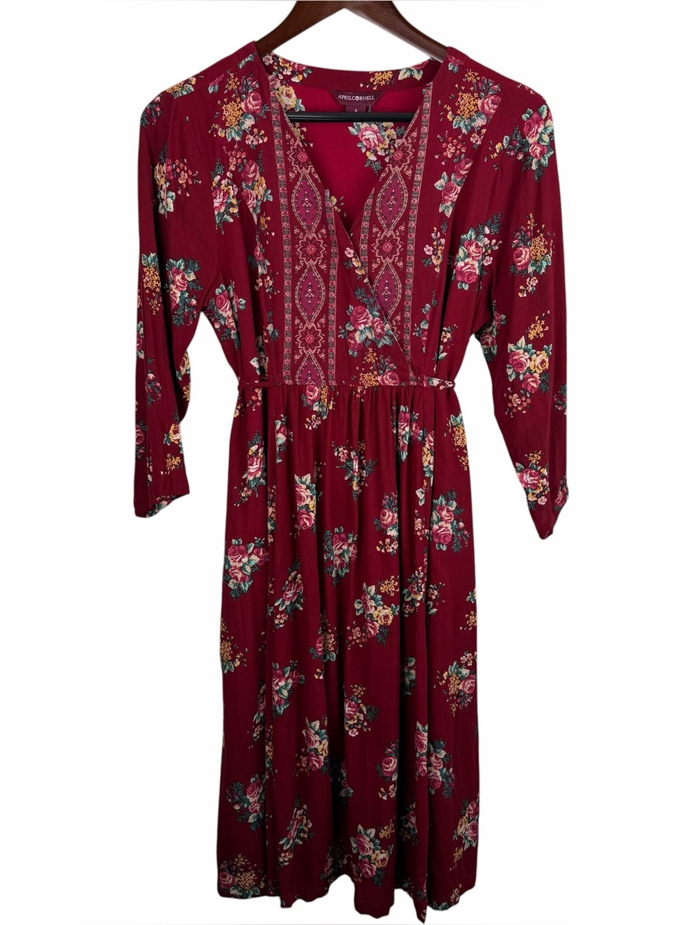 April Cornell | Lavinia Scarlet Floral Tie Back Dress